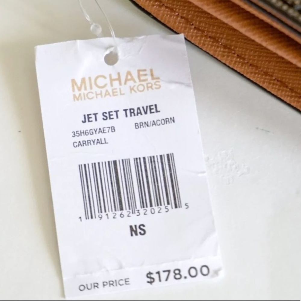 Nwt Michael Kors Large Carryall Wallet Brown snap - Picture 2 of 8
